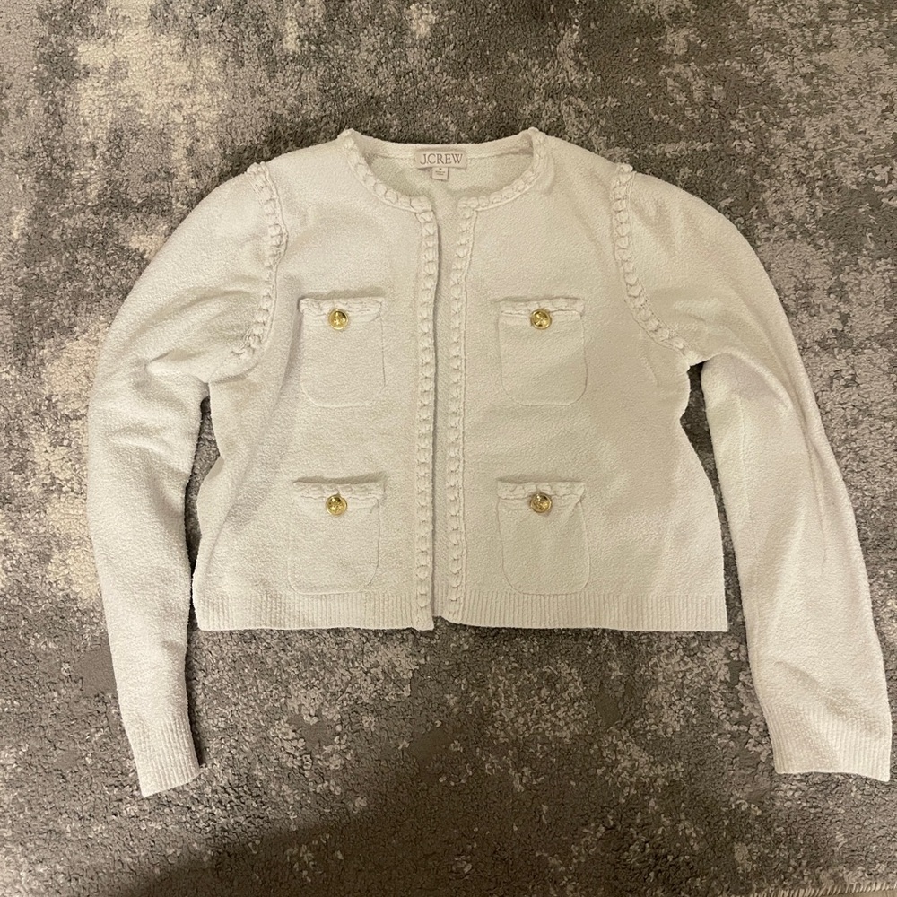 J. Crew Odette sweater lady jacket in cotton-blend bouclé